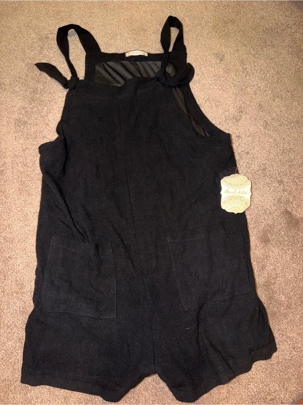 Altar'd State Black Tie-Strap Romper